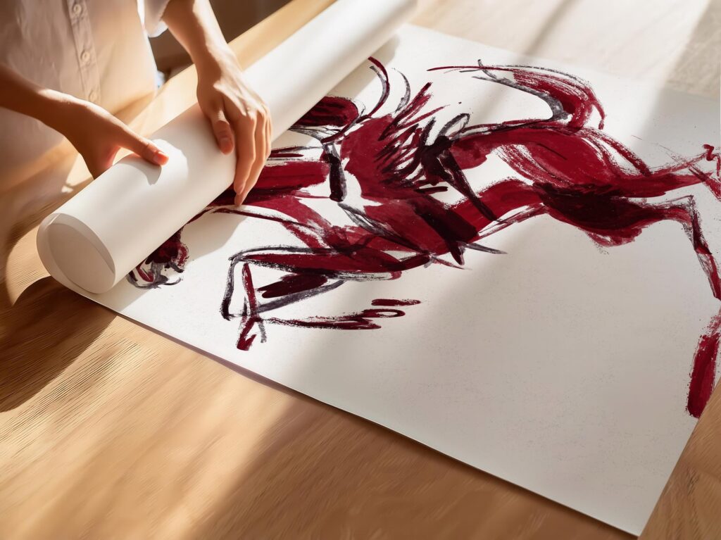 Burgundy Bucking Bronco Art Print