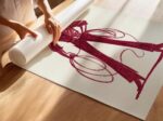 Burgundy Cowgirl Cowboy Sketch Art Print Set of 2