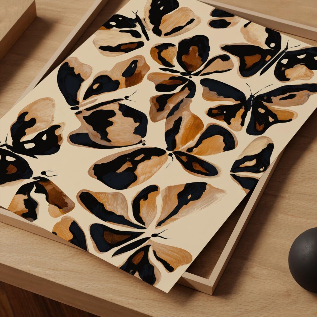Butterfly Abstract Black Wall Art