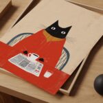 Cat Morning Coffee Kitchen Print