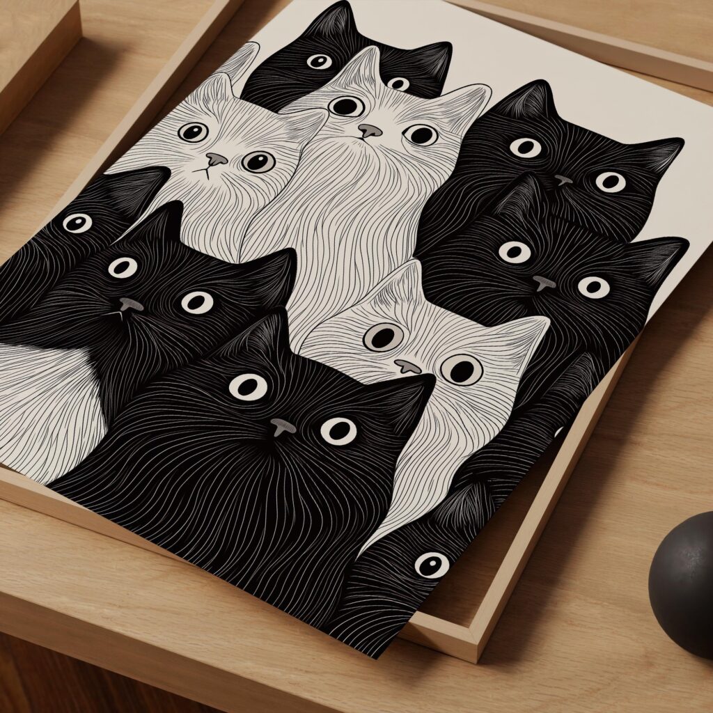Cat Party Art Print