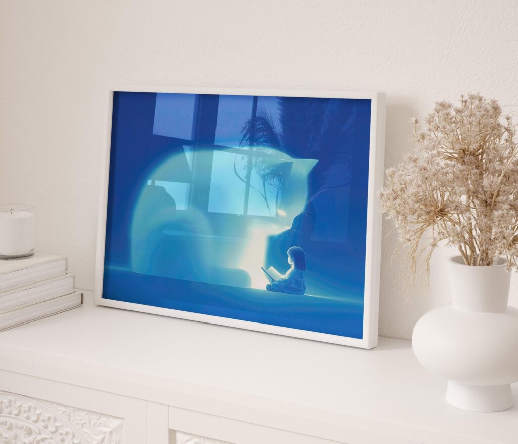 Cat Reading Wall Art
