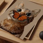 Cat with Butterfly Art Print