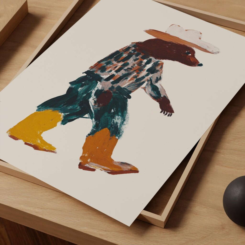 Cowboy Bear Print