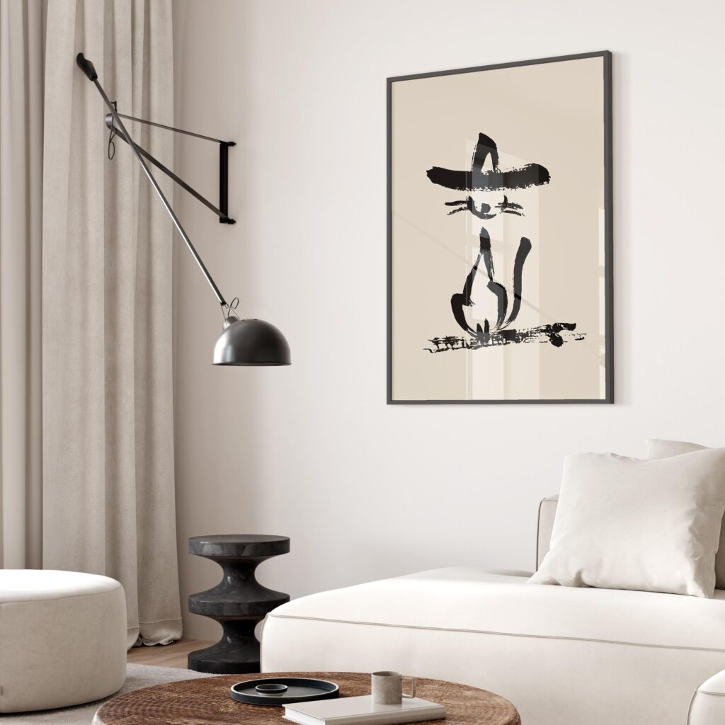 Cowboy Cat Minimalist Art Print