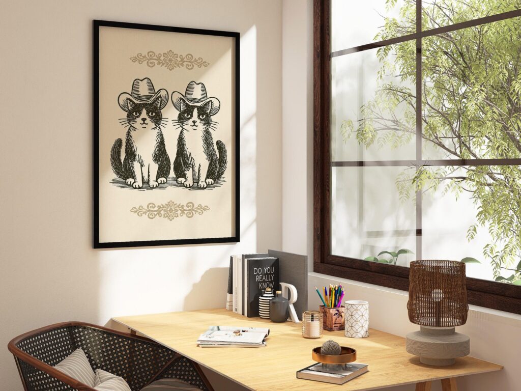 Cowboy Cats Print