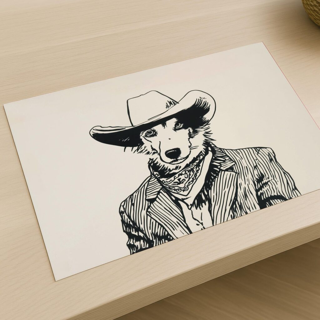 Cowboy Dog Art Print