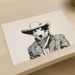 Cowboy Dog Art Print