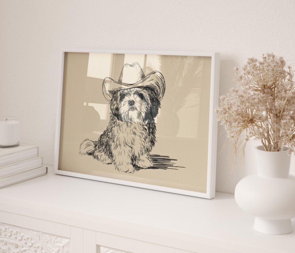 Cowboy Pup Western Print