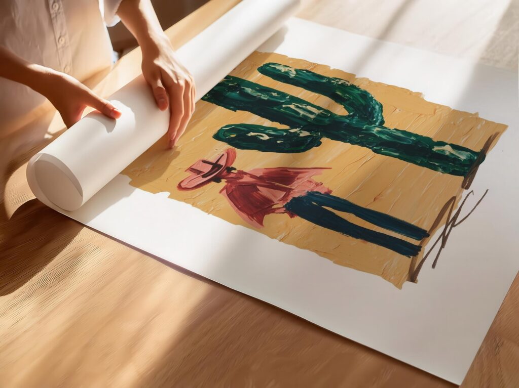 Cowgirl and Cactus Western Print