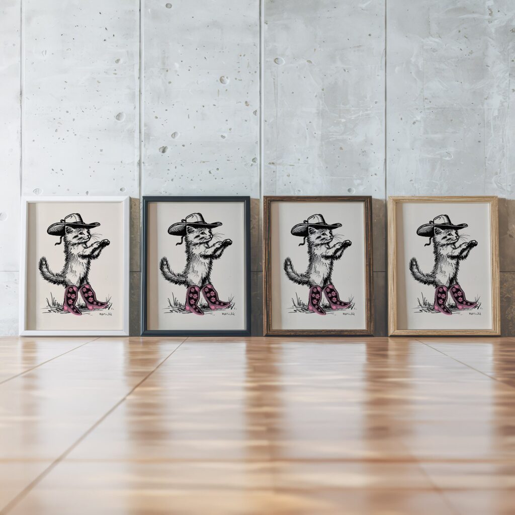 Cowgirl Cat Print