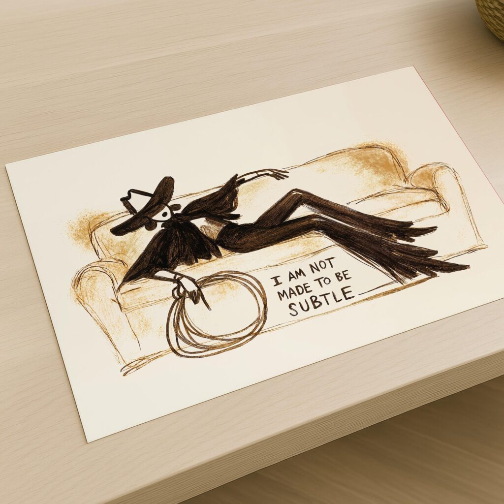 Cowgirl on the Sofa Print