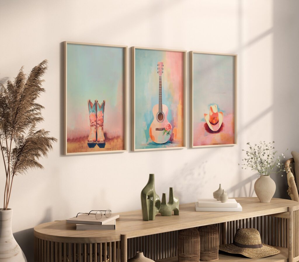 Cowgirl Wall Art Prints Set of 3