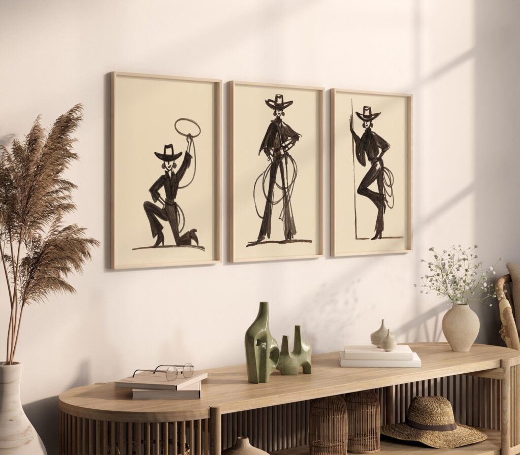 Cowgirl Wall Art Set