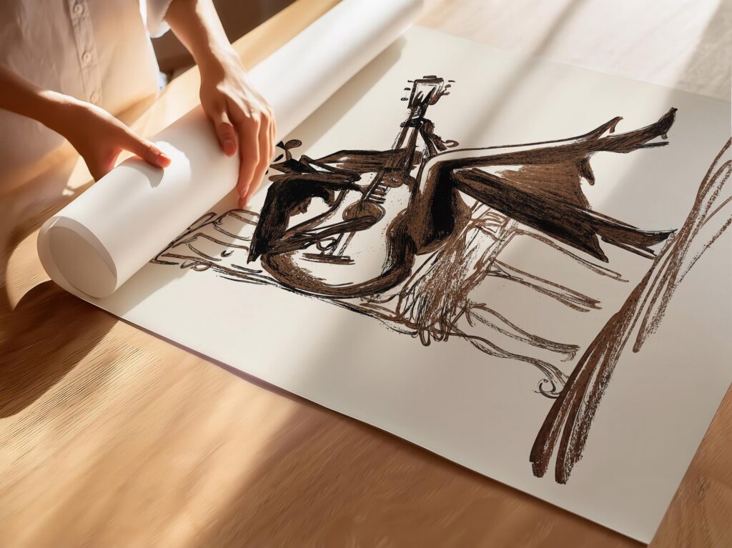 Cowgirl With Guitar Art Print