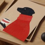 Cozy Black Lab Coffee Art Print