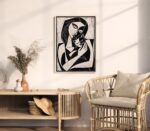 Cubist Woman and Cat Print
