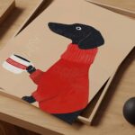 Dachshund Coffee Art Print
