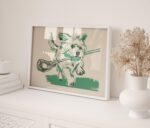 Dog Carrying Lacrosse Stick Print