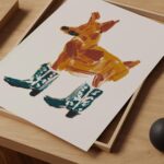 Dog in Cowgirl Boots Print