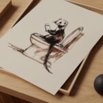 Ferret Bathroom Art Print