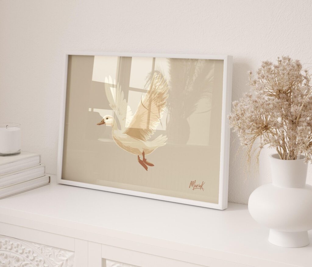 Flying Pekin Duck Wall Art