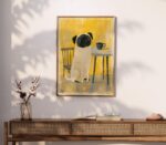 Folk Art Pug Coffee Print
