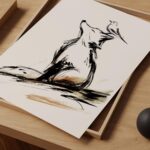 Fox and Bird Minimal Woodland Art Print