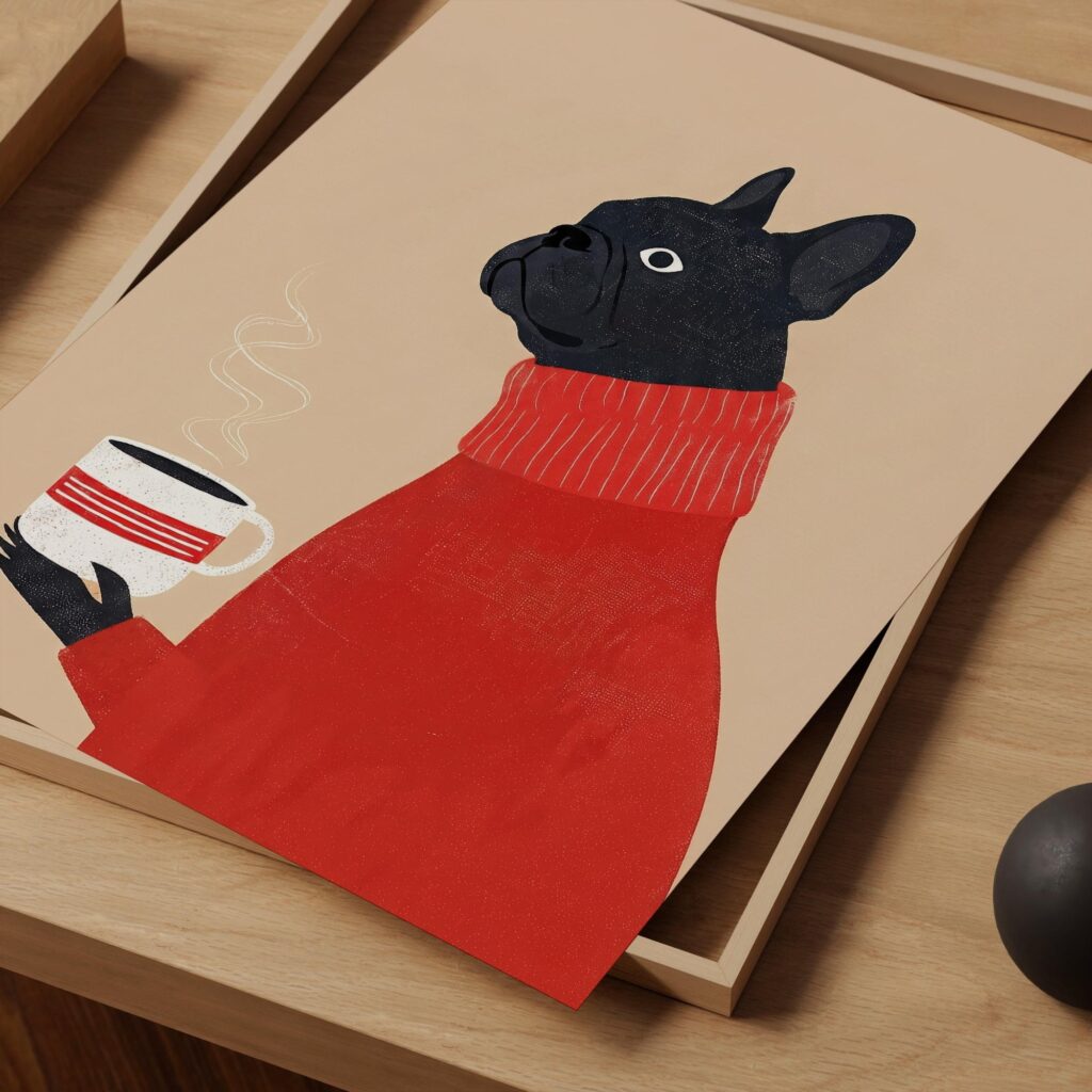 French Bulldog Coffee Wall Art
