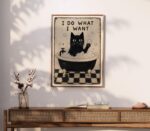 Funny Black Cat Bathtub Print