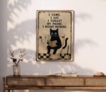 Funny Black Cat Toilet Print