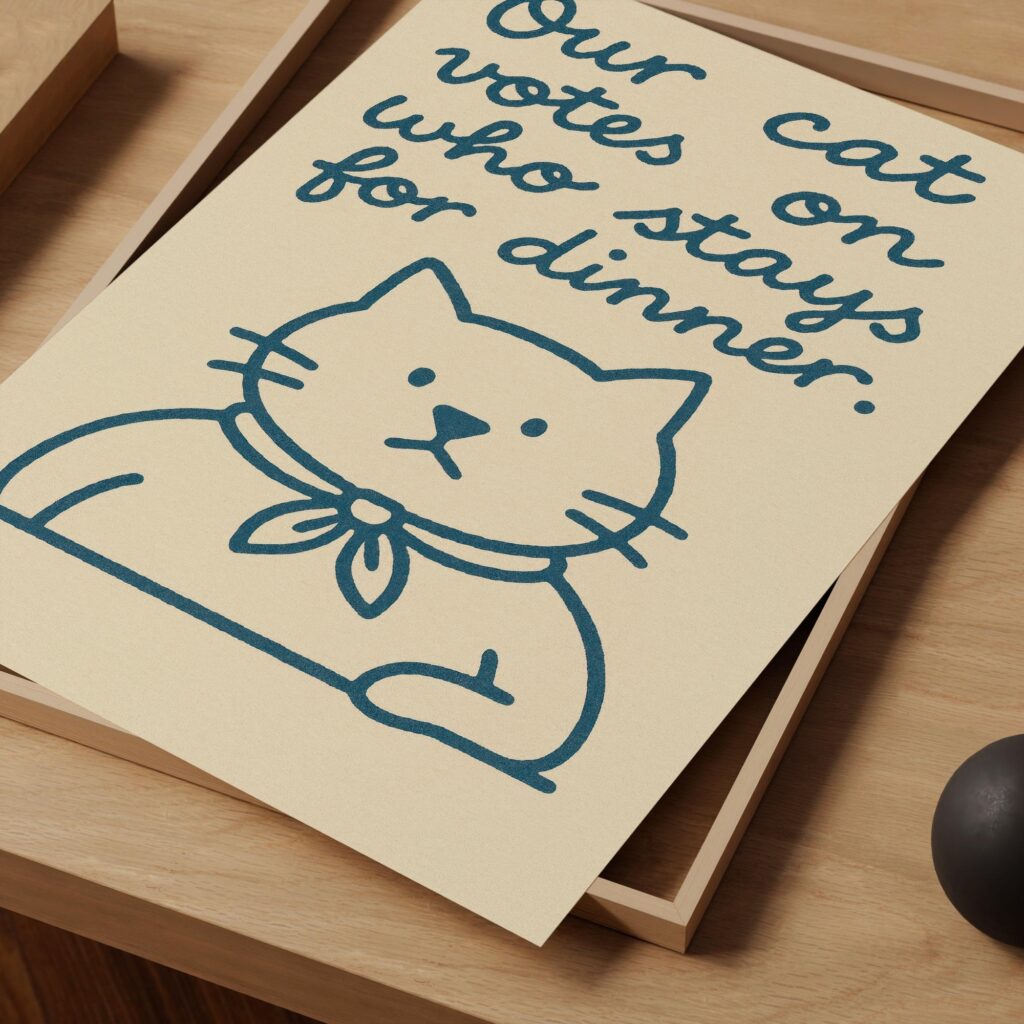 Funny Cat Kitchen Wall Art