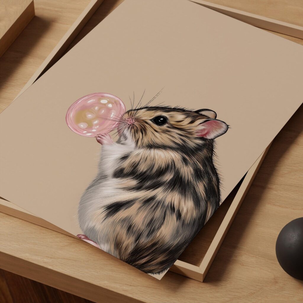 Funny Hamster Bubble Gum Print