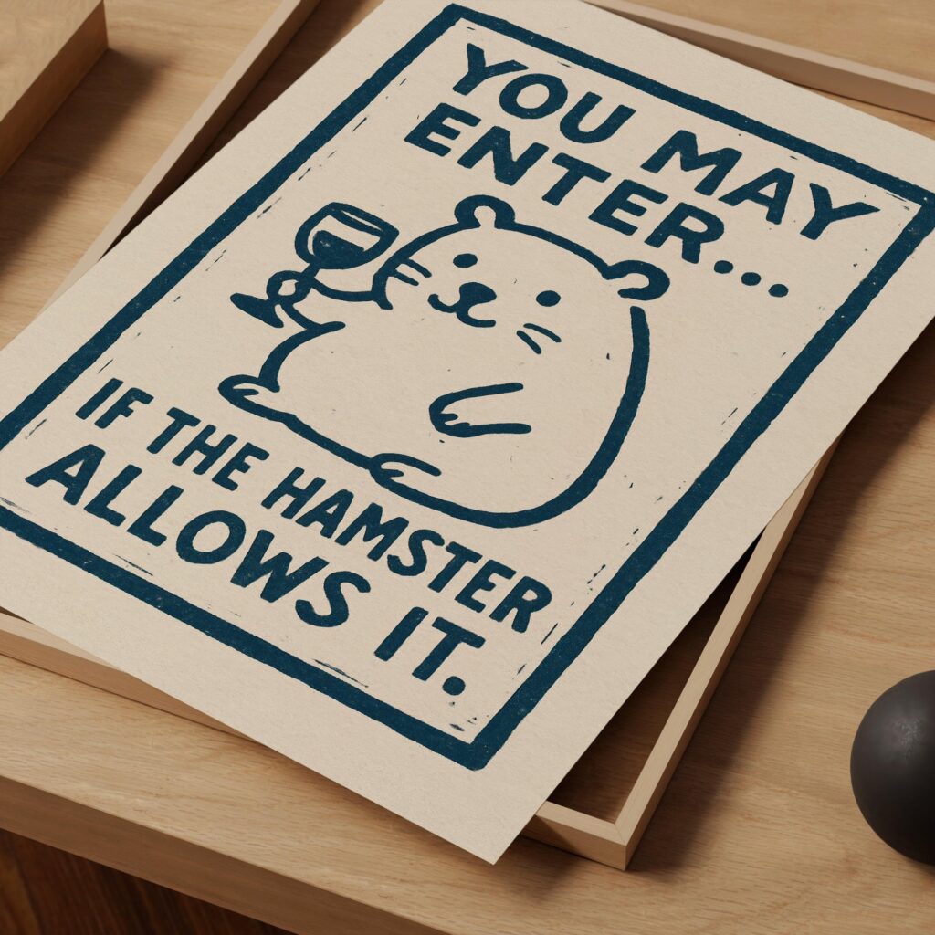 Funny Hamster Sign Art Print
