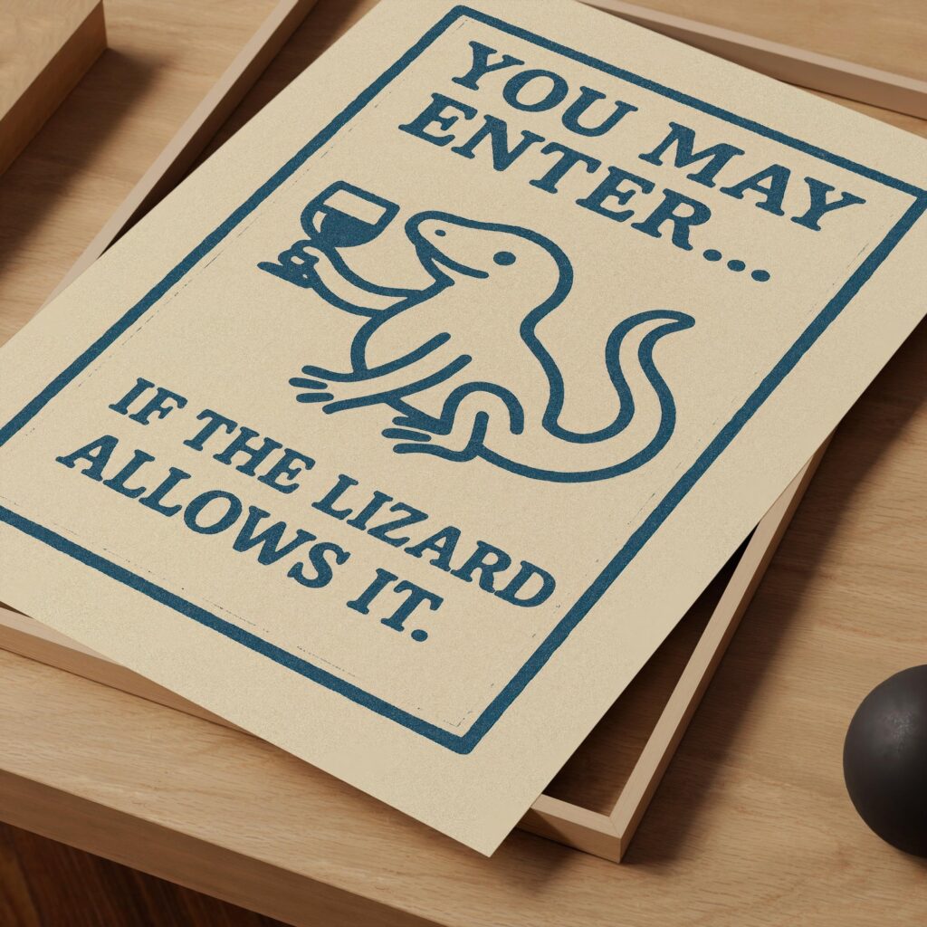 Funny Lizard Art Print