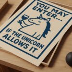 Funny Unicorn Wine Print