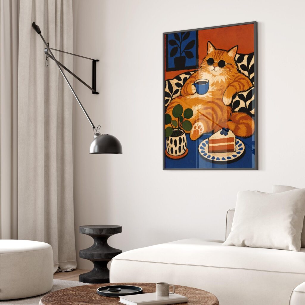 Ginger Cat Coffee Print