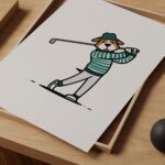 Golf Dog Minimalist Print