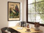 Grey Heron Botanical Print
