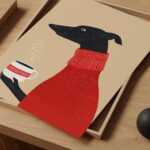 Greyhound Coffee Whippet Dog Poster