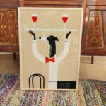 Greyhound Waiter Wine Print