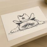 Grumpy Cowboy Cat Sheriff Print
