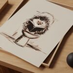 Hedgehog Bathroom Art Print