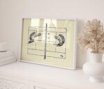 Hedgehog Tennis Funny Animal Ink Drawing Art Print