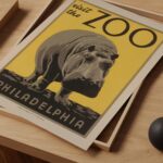 Hippo Zoo Vintage Poster