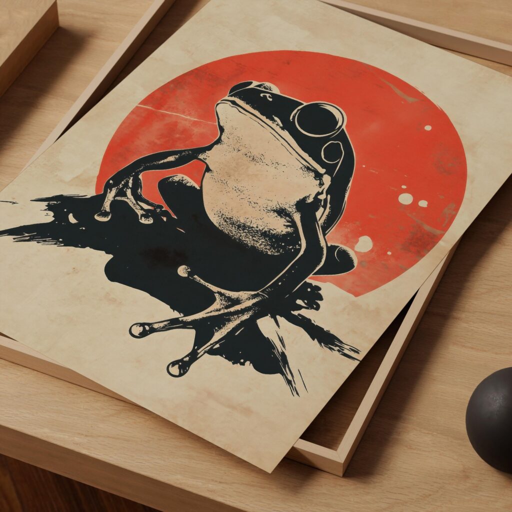 Japanese Frog Art Print