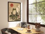 Japanese Frog on Lily Pad Print