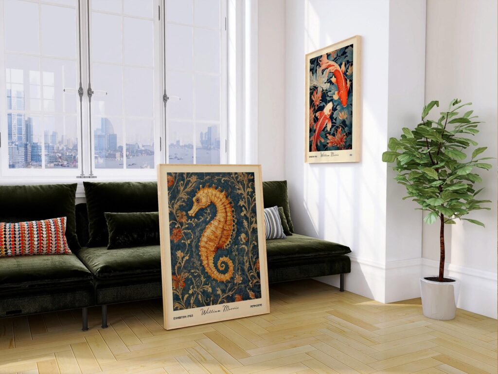 Koi & Seahorse Print Set