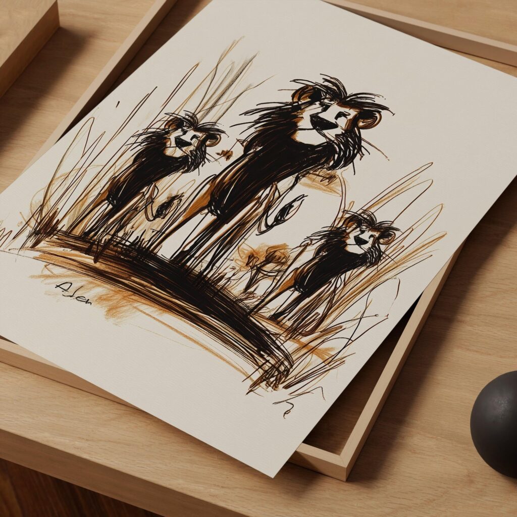 Lion Family Wall Art