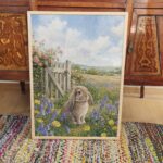 Lop Eared Bunny in a Bluebell Wildflower Meadow Print